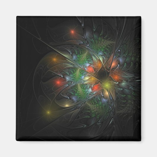 Soft and tenderderness Fraktal Fantasy Blume Magnet (Vorne)