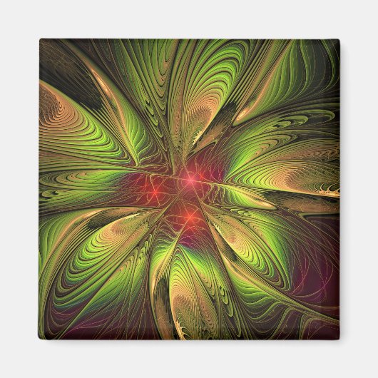 Soft and tenderderness Fraktal Fantasy Blume Magnet (Vorne)