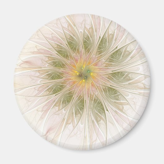 Soft and tenderderness Fraktal Fantasy Blume Magnet (Vorne)