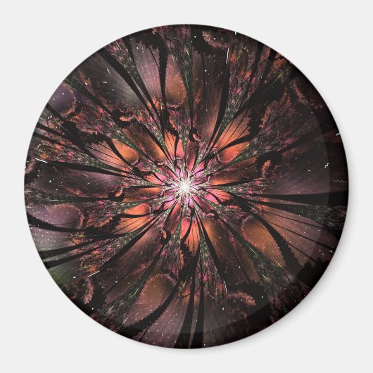 Soft and tenderderness Fraktal Fantasy Blume Magnet (Vorne)