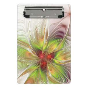 Soft and tenderderness Fraktal Fantasy Blume Mini Klemmbrett