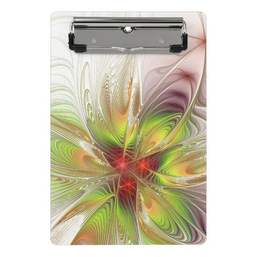Soft and tenderderness Fraktal Fantasy Blume Mini Klemmbrett (Vorderseite)