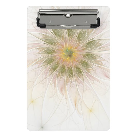 Soft and tenderderness Fraktal Fantasy Blume Mini Klemmbrett (Vorderseite)