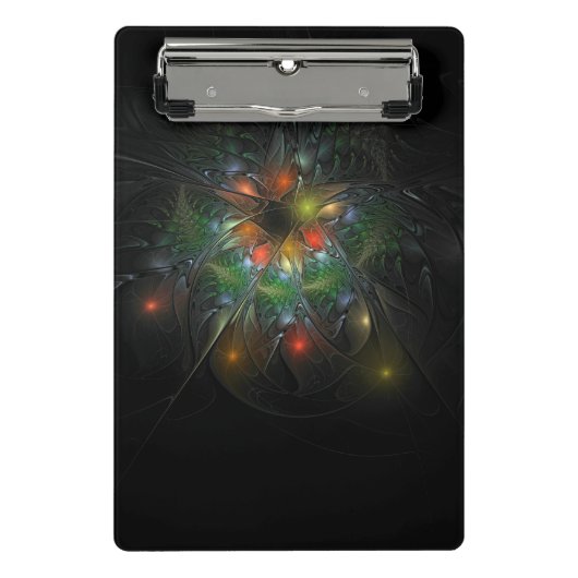 Soft and tenderderness Fraktal Fantasy Blume Mini Klemmbrett (Vorderseite)