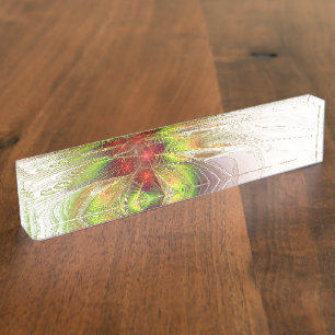 Soft and tenderderness Fraktal Fantasy Blume Namensplakette