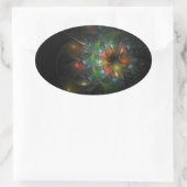 Soft and tenderderness Fraktal Fantasy Blume Ovaler Aufkleber (Tasche)