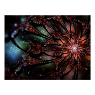 Soft and tenderderness Fraktal Fantasy Blume Poster