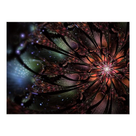 Soft and tenderderness Fraktal Fantasy Blume Poster (Vorderseite)