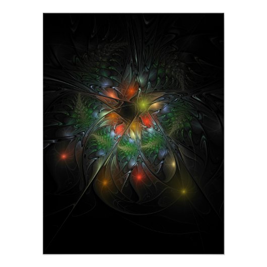 Soft and tenderderness Fraktal Fantasy Blume Poster (Vorderseite)