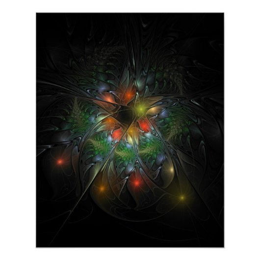 Soft and tenderderness Fraktal Fantasy Blume Poster (Vorderseite)