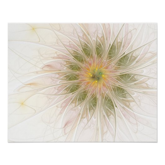 Soft and tenderderness Fraktal Fantasy Blume Poster (Vorderseite)