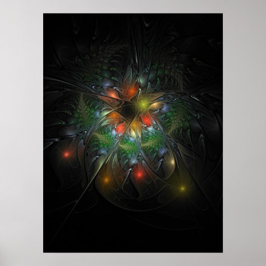 Soft and tenderderness Fraktal Fantasy Blume Poster (Vorne)