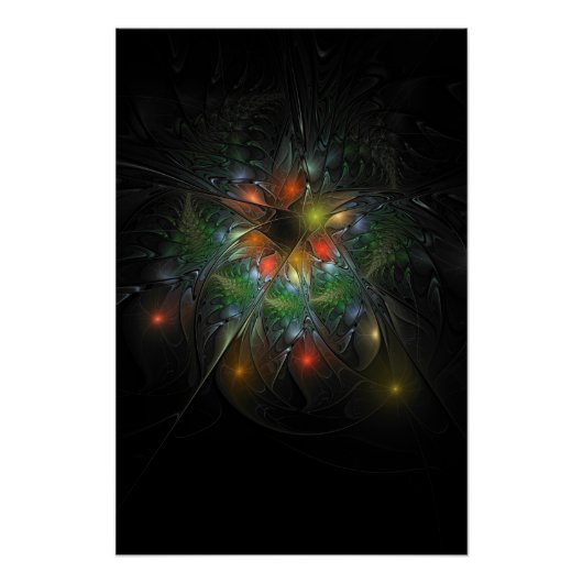 Soft and tenderderness Fraktal Fantasy Blume Poster (Vorderseite)