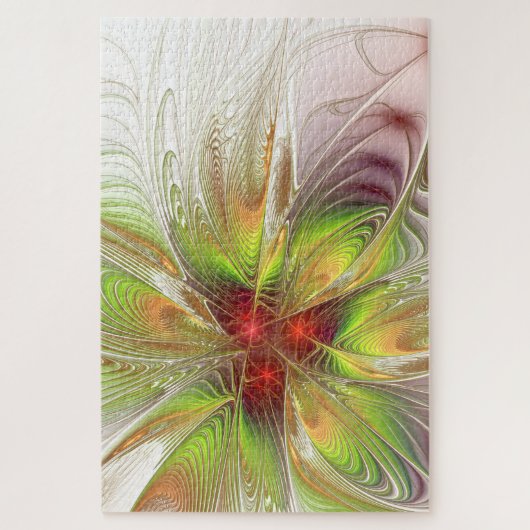 Soft and tenderderness Fraktal Fantasy Blume Puzzle (Vertikal)