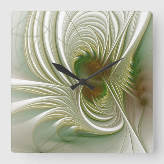 Soft and tenderderness Fraktal Fantasy Blume Quadratische Wanduhr (Vorderseite)