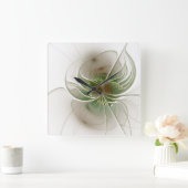 Soft and tenderderness Fraktal Fantasy Blume Quadratische Wanduhr (Zuhause)