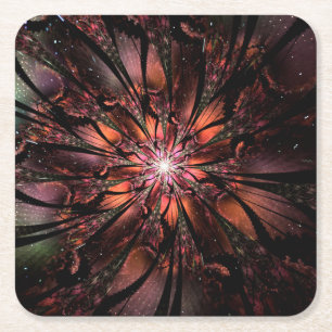 Soft and tenderderness Fraktal Fantasy Blume Rechteckiger Pappuntersetzer