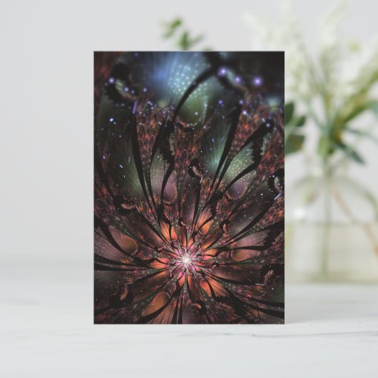 Soft and tenderderness Fraktal Fantasy Blume RSVP Karte (Stehend Vorderseite)