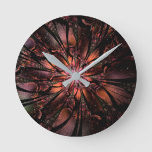 Soft and tenderderness Fraktal Fantasy Blume Runde Wanduhr