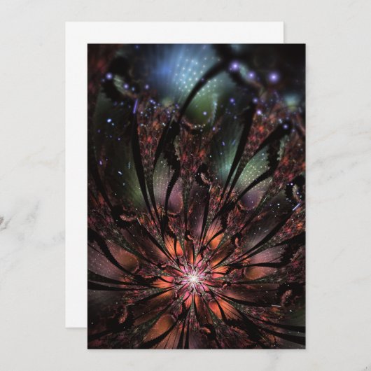 Soft and tenderderness Fraktal Fantasy Blume Save The Date (Vorne/Hinten)