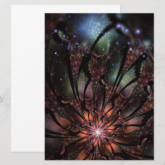 Soft and tenderderness Fraktal Fantasy Blume Save The Date (Vorne/Hinten)