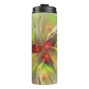Soft and tenderderness Fraktal Fantasy Blume Thermosbecher