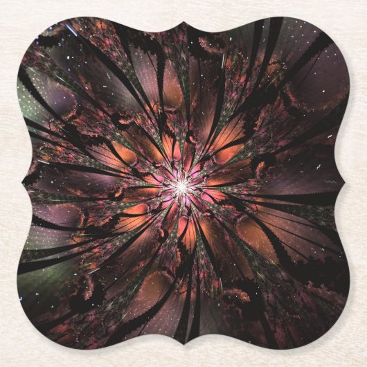 Soft and tenderderness Fraktal Fantasy Blume Untersetzer (Vorderseite)