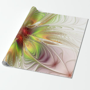 Soft and tenderness fractal fantasy flower geschenkpapier