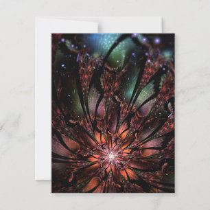 Soft and tenderness fractal fantasy flower invita mitteilungskarte