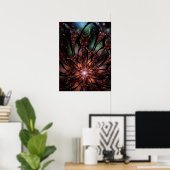 Soft and tenderness fractal fantasy flower  invita poster (Heimbüro)
