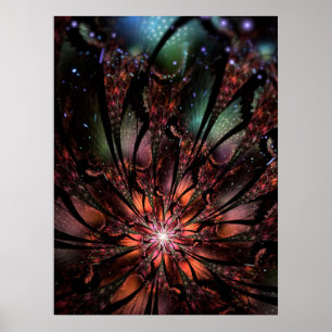 Soft and tenderness fractal fantasy flower  invita poster