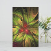 Soft and tenderness fractal fantasy flowers briefpapier (Stehend Vorderseite)