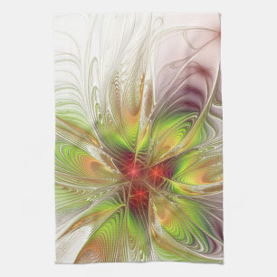 Soft and tenderness fractal fantasy flowers geschirrtuch
