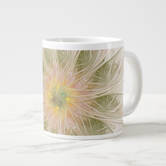 Soft and tenderness fractal fantasy flowers Jumbo-Tasse (Vorderseite Rechts)