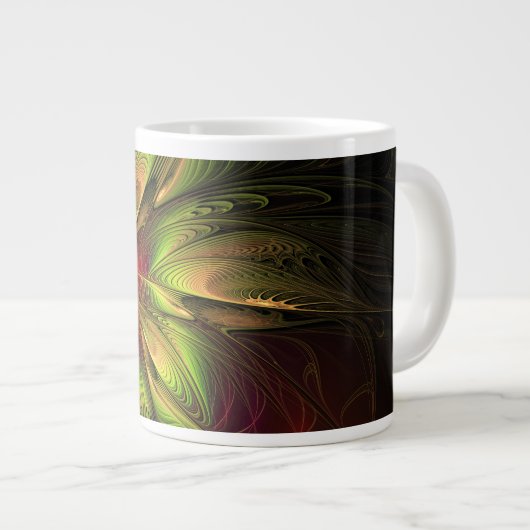 Soft and tenderness fractal fantasy flowers Jumbo-Tasse (Vorderseite Rechts)