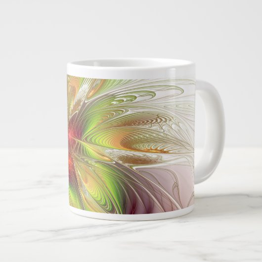 Soft and tenderness fractal fantasy flowers Jumbo-Tasse (Vorderseite Rechts)