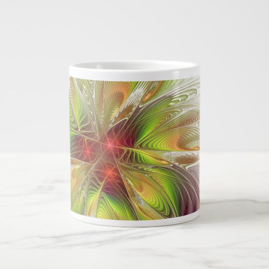 Soft and tenderness fractal fantasy flowers Jumbo-Tasse (Vorderseite)