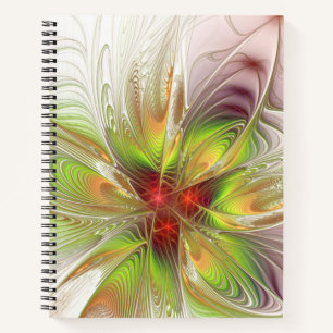 Soft and tenderness fractal fantasy flowers notizblock