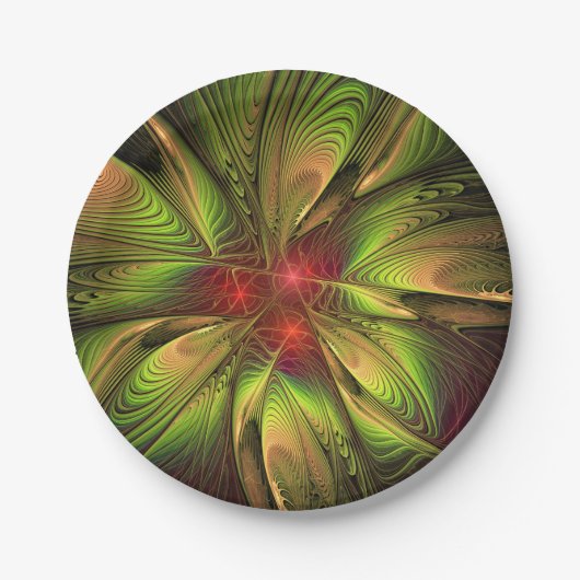 Soft and tenderness fractal fantasy flowers  pappteller (Vorderseite)