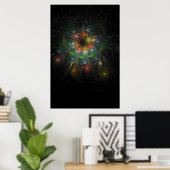 Soft and tenderness fractal fantasy flowers poster (Heimbüro)