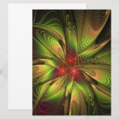 Soft and tenderness fractal fantasy flowers save the date (Vorne/Hinten)
