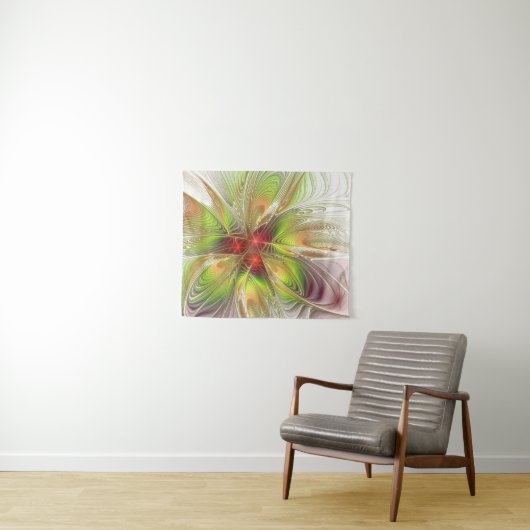 Soft and tenderness fractal fantasy flowers  wandteppich (Beispiel (Horizontal))