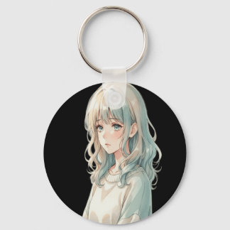 Soft Anime Girl – Round Keychain Schlüsselanhänger