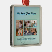 Soft Aqua 6-Photo Nana Tribute Ornament Aus Metall (Rechts)