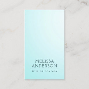 Soft aqua blau modern minimalistisch beruflich visitenkarte