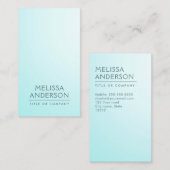 Soft aqua blau modern minimalistisch beruflich visitenkarte (Vorne/Hinten)