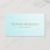 Soft aqua blau moderner minimaler Satin-Farbverlau Visitenkarte (Vorderseite)
