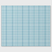 Soft Aqua Blue Plaid Pattern Background Geschenkpapier (Flach)