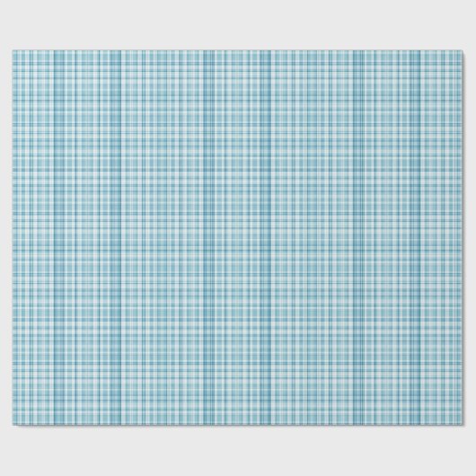 Soft Aqua Blue Plaid Pattern Background Geschenkpapier (Flach)