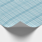 Soft Aqua Blue Plaid Pattern Background Geschenkpapier (Ecke)